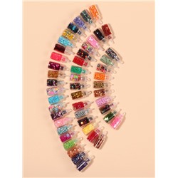 Набор для декора, в пластиковом органайзере, 48 бутылочек, разноцветные