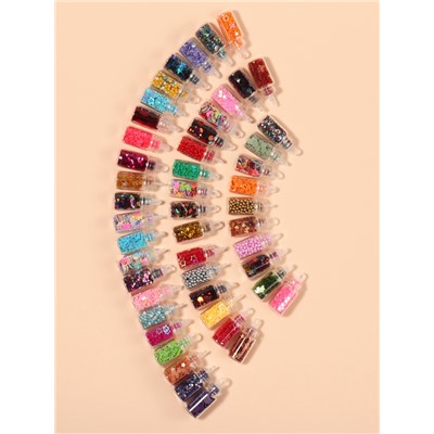 Набор для декора, в пластиковом органайзере, 48 бутылочек, разноцветные