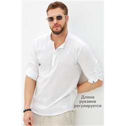 Мужская рубашка с воротником стойка Happyfox