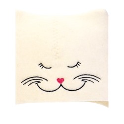 Шапка для бани и сауны, «Кошечка», полиэфир 70%, шерсть 30%, белая