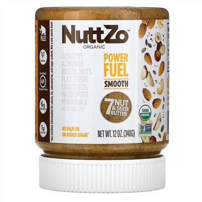 Nuttzo, Paleo Organic Power Fuel, Smooth, 12 oz (340 g)