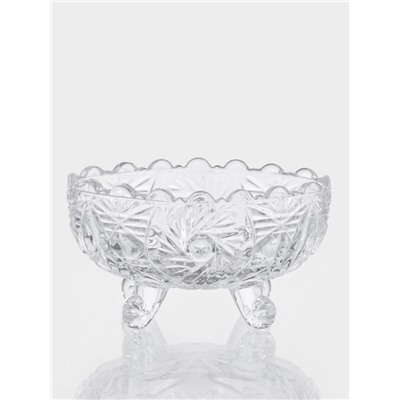 Конфетница «Вихрь», 13.5×9×7.5 см, на ножках, стекло