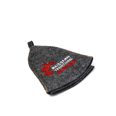 Шапка для бани и сауны «Русские традиции», шерсть 50%, полиэфир 50%, серая
