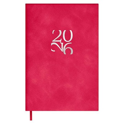 Ежедневник 2026 г. А6 240 стр. 70316 "БЕЙБИСКИН МАЛИНОВЫЙ" кожзам,ляссе Феникс