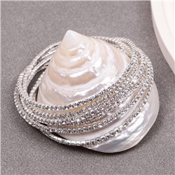 Тонкие блестящие браслеты на руку, набор 6 штук. Универсальный размер на резинке