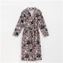 Халат женский удлинённый Этель «Леопард», размер 50-52, вафля 200 г/м², хлопок