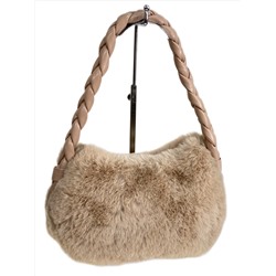 Женская сумка из искусственного меха, цвет светло коричневый
