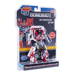 Трансформер робот-машина пожарная легковая, метал. детали, 2в1 цвет красный CRD