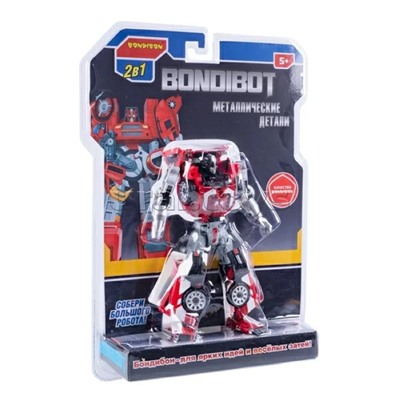 Трансформер робот-машина пожарная легковая, метал. детали, 2в1 цвет красный CRD