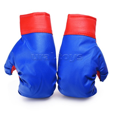 Детский набор для единоборств (макивара, перчатки, лапа) сине красный