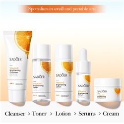 Дорожный набор уходовой косметики с витамином С 5 в 1 Sadoer