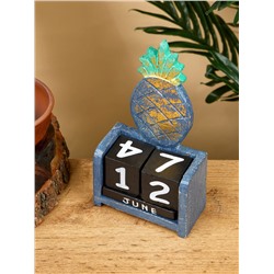 Календарь настольный «Ананас», 10.5×5.5×19.5 см, дерево, сине-зелёный