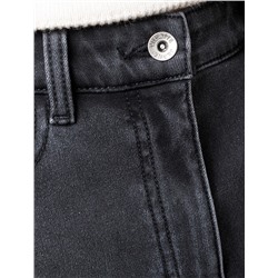 Джинсы-трубы из эластичного денима на флисе