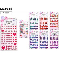 Декоративные наклейки 10х22 см "Сердечки" 8 дизайнов М-8599 Mazari
