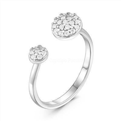 Серьги-пусеты из серебра с фианитами родированные 925 пробы С-7294р200