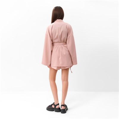 Костюм женский (кимоно, шорты) MIST Summer time, цвет пудра, размер 46