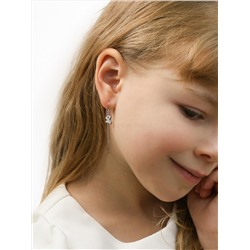 Серьги- продёвки детские из серебра с эмалью родированные - Единороги 925 пробы ДС-Л2р