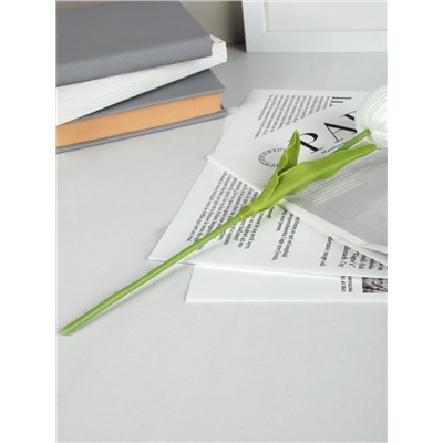 Цветок искусственный Тюльпан 32 см белые / GR-056 /уп 10/1200/латекс