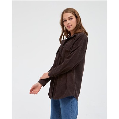 Рубашка женская MINAKU: Casual Collection, размер 48, шоколадный