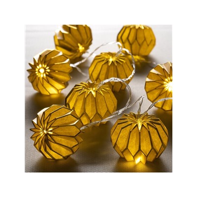 Гирлянда «Нить» 2 м с насадками «Серый фонарик», IP20, прозрачная нить, 10 LED, батарейки AAх2 (нет в комплекте), свечение тёплое белое