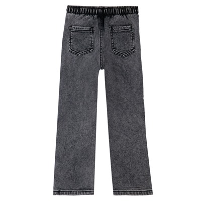 Брюки текстильные джинсовые утепленные флисом для девочек