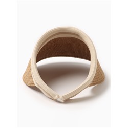 Козырек женский плетёный MINAKU, коричневый, размер 56-58