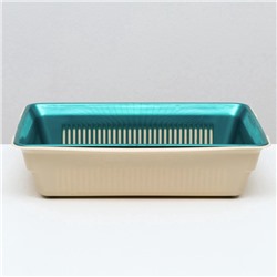 Туалет глубокий с сеткой 36×25×9 см, бирюзовый/бежевый