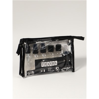 Набор для хранения, в чехле, 9 предметов, прозрачный, чёрный