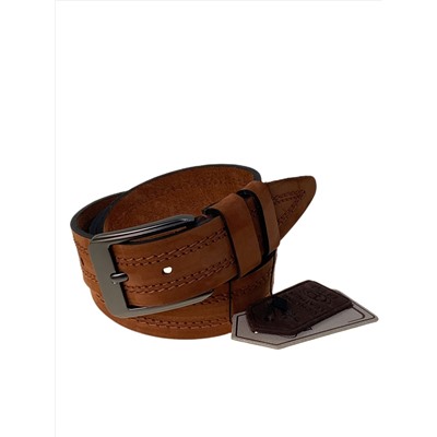 Ремень мужской из натуральной кожи, цвет коричнево-рыжий