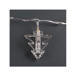 Гирлянда «Нить» 4.5 м с насадками «Прищепки-ёлочки», IP20, прозрачная нить, 20 LED, свечение белое, 220 В