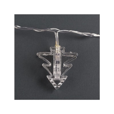 Гирлянда «Нить» 4.5 м с насадками «Прищепки-ёлочки», IP20, прозрачная нить, 20 LED, свечение белое, 220 В