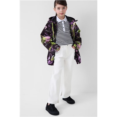 Брюки текстильные джинсовые для девочек PLAYTODAY, 1241596