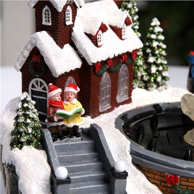 Светодиодная фигура «Новогодний фонтан» 23×18×13 см, полистоун, батарейки ААх3 (не в комплекте), USB, свечение тёплое белое