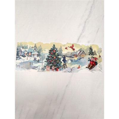 Наклейка новогодняя 59х21 см / 1305 /уп 12/300/ микс