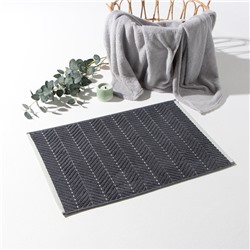 Коврик махровый «Этель» Lines, 50×70 см, хлопок 100%, тёмно-серый