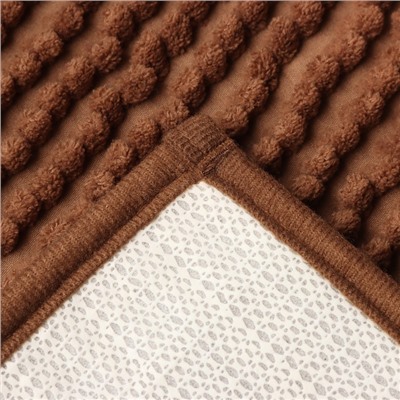 Коврик для ванной «Этель. Букли», 38×58 см, кофейный