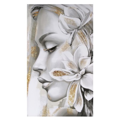 Картина «Девушка и цветы» интерьерная, 60×100 см