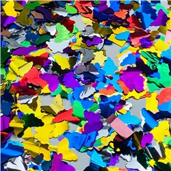 Пневмохлопушка CM007 "Бабочки" (разноцветные бабочки и конфетти, фольга) 30см