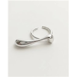 Кольцо с белым серебрением