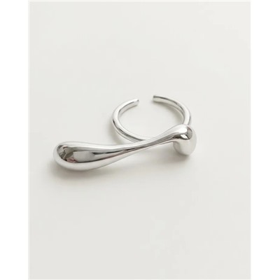 Кольцо с белым серебрением