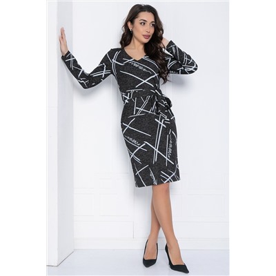Платье Альмерия (черно-серое) П12499