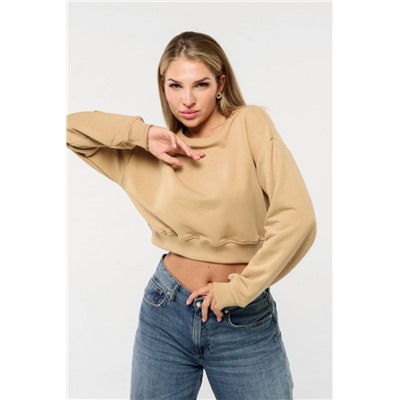 Свитшот 3 оверсайз короткий (Кэмел)