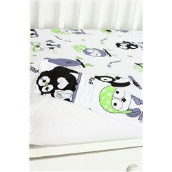 КПБ с простыней на резинке КПБ-ПР/совы на белом