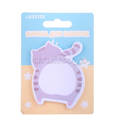 Клейкая бумага для заметок "Funny animals" 75x75 мм, 30 листов, офсет 80 г/м², печать 4+0, ассорти форм и дизайнов, в картонном блистере и пластиковом пакете с европодвесом