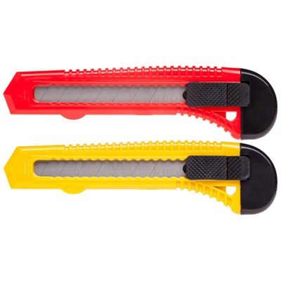 Нож канцелярский 18 мм X-BLADE PUSH-LOCK в пакете (060160) Хатбер