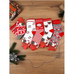 Носки р. 35-40 Новый год  / L827 /уп 10/300/ ОДНА ПАРА/ МАРКА