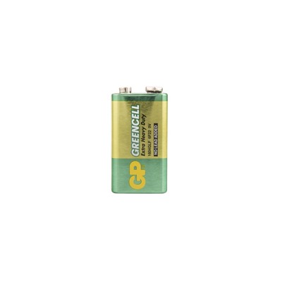Батарейка солевая GP Greencell Extra Heavy Duty, 6F22-1BL, 9 В, крона, блистер, 1 шт.