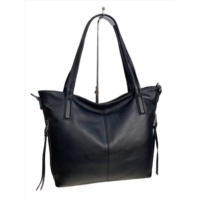 Женская сумка из натуральной кожи, цвет  черный