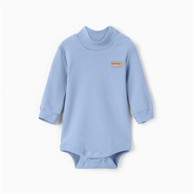 Боди - водолазка детская MINAKU, рост 62-68 см, пыльно-голубое