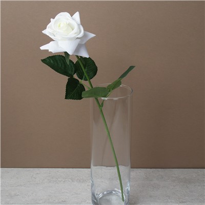 Цветок искусственный Роза 42 см / GR-007 /уп 60/720/силикон (бело-розовый)